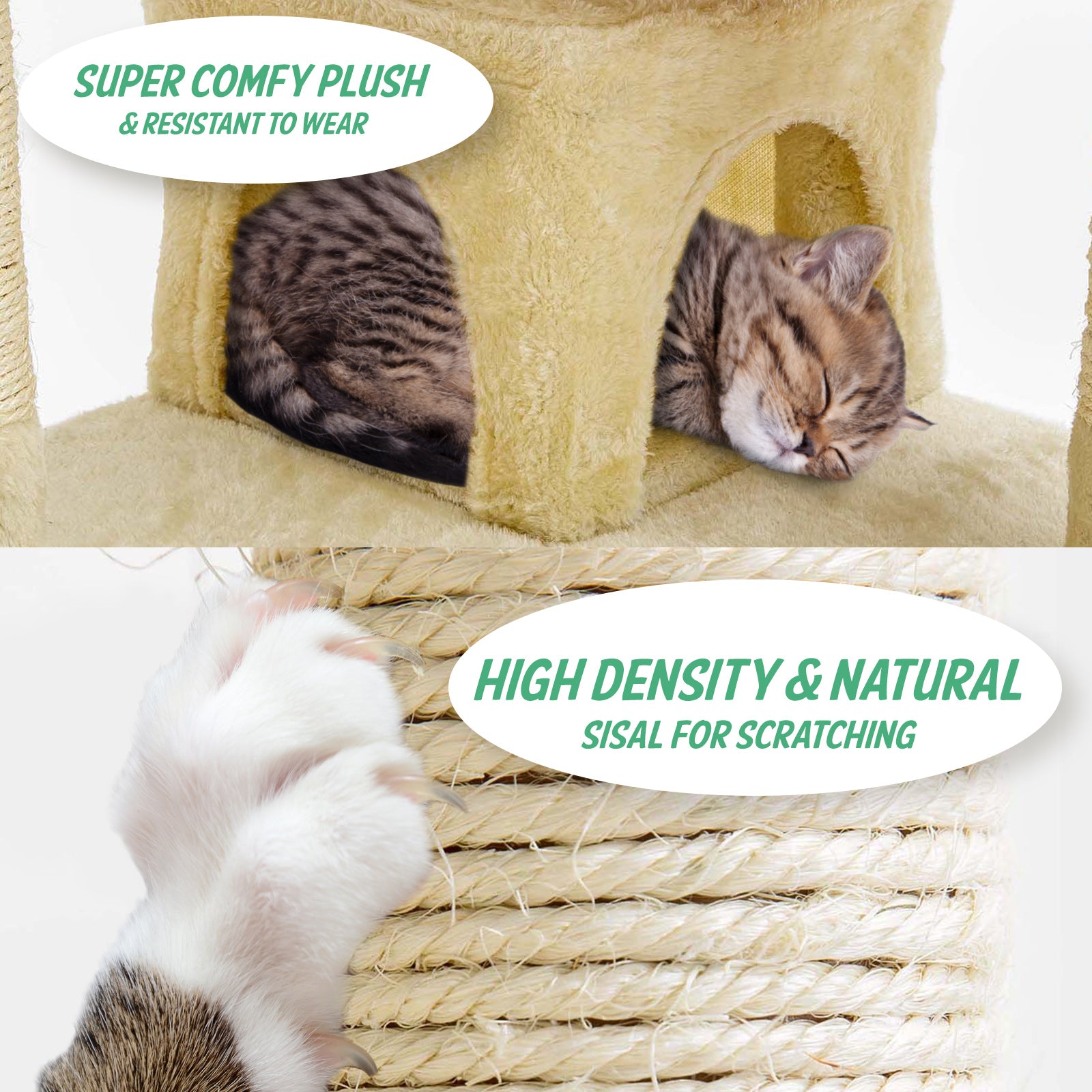 Paw Mate 130cm Beige Cat Tree Soho Multi Level Scratcher Deals499