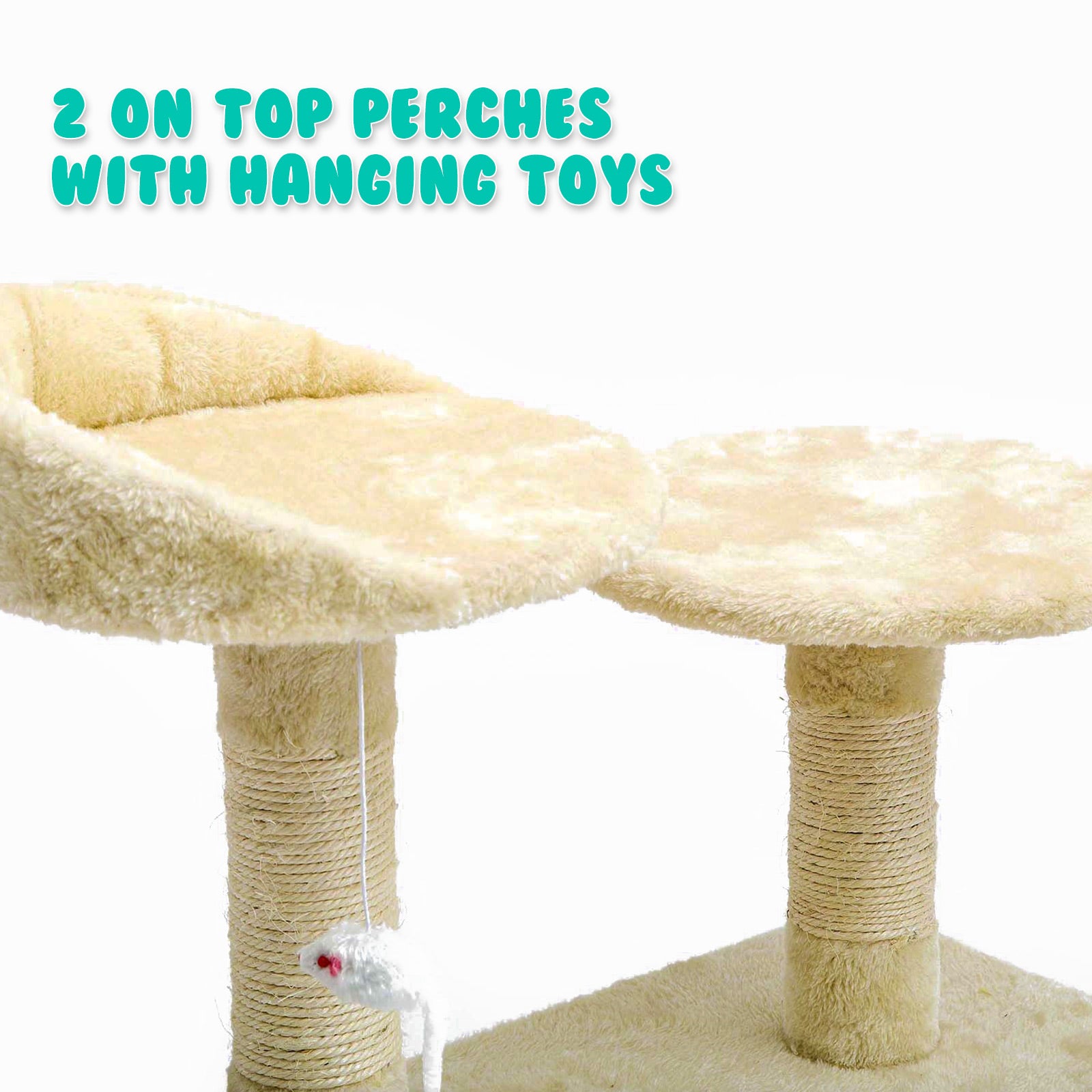 Paw Mate 130cm Beige Cat Tree Soho Multi Level Scratcher Deals499