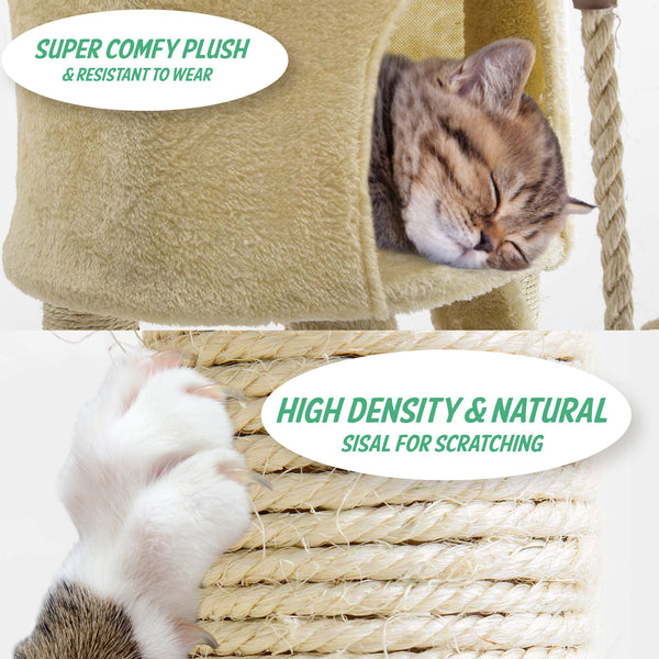 Paw Mate 262cm Beige Cat Tree Paradise Multi Level Scratcher Deals499