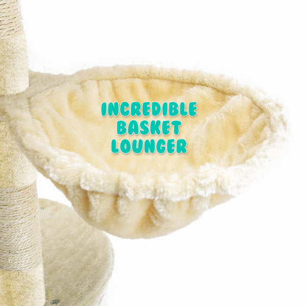 Paw Mate 262cm Beige Cat Tree Paradise Multi Level Scratcher Deals499