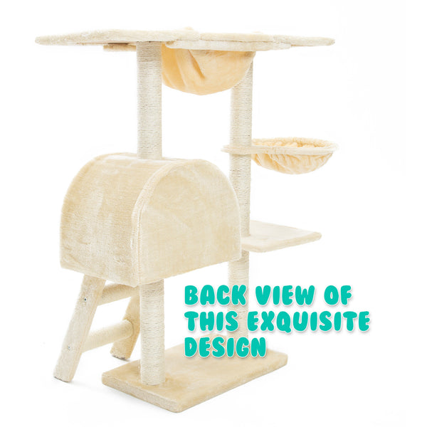 Paw Mate 100cm Beige Cat Tree Atacama Multi Level Scratcher Deals499