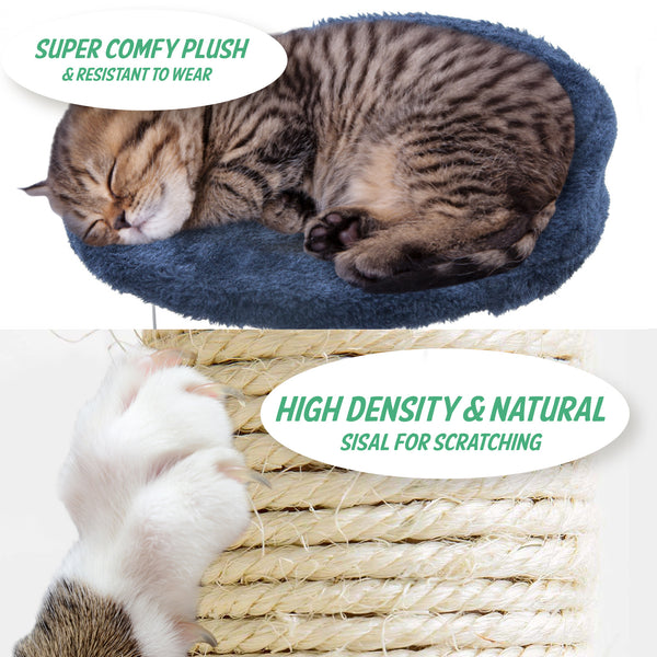 Paw Mate 96cm Blue Cat Tree Luna Multi Level Scratcher Deals499