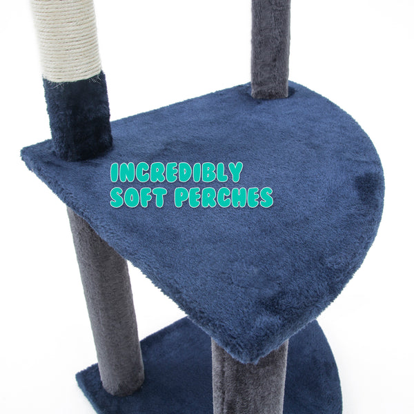 Paw Mate 96cm Blue Cat Tree Luna Multi Level Scratcher Deals499