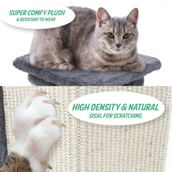 Paw Mate 92cm Grey Cat Tree Noppo Multi Level Scratcher Deals499