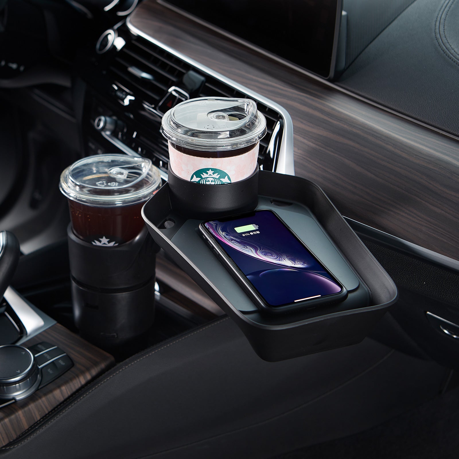 Kustom 10W Car Cup Holder Extension Fast Wireless Charger Tray Deals499