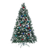 Home Ready 7Ft 210cm 1290 tips Green Snowy Christmas Tree Xmas Pine Cones + Bauble Balls Deals499