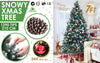Home Ready 7Ft 210cm 1290 tips Green Snowy Christmas Tree Xmas Pine Cones + Bauble Balls Deals499