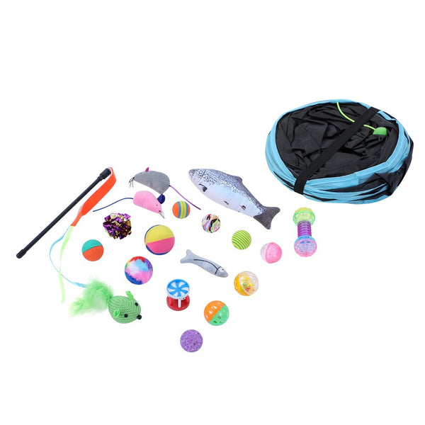 Pet Cat Toys Tri-Tunnel Collapsible Tent Training Play Kitten Rabbit Tubes Deals499
