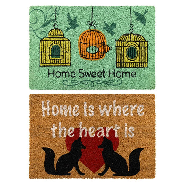2 x Doormat for Front Door Entryway Cursive Natural Coconut Coir Floor mat Outdoor 40x60cm Deals499