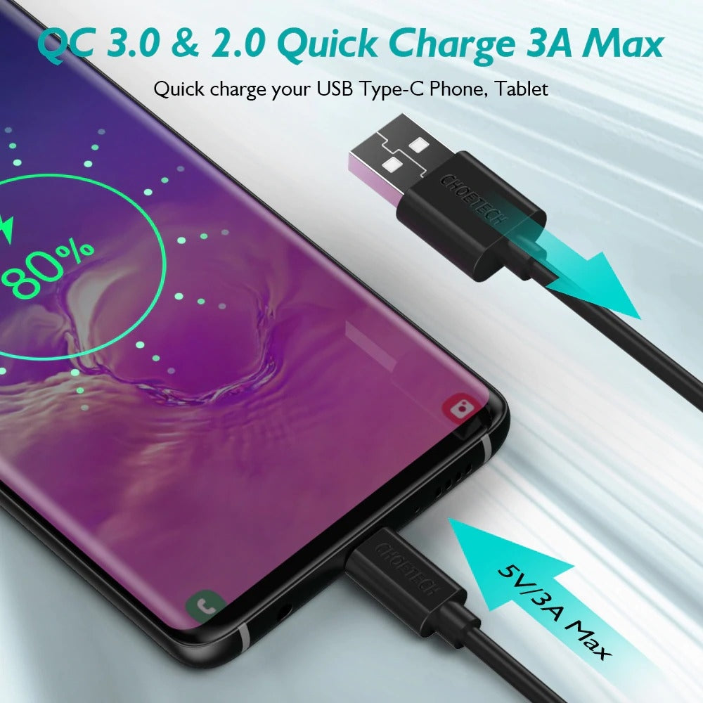CHOETECH AC0001 USB-A to USB-C Charge & Sync Cable 0.5M Black Deals499