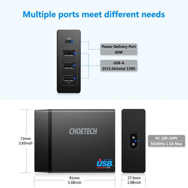 CHOETECH PD72 Power Delivery Charger Deals499