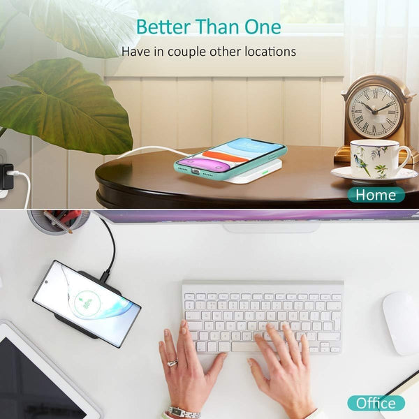 CHOETECH T511BW Qi Certified Fast Wireless Charging Pad Black And White 2 Pack Deals499
