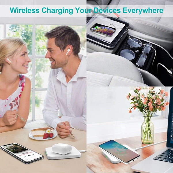 CHOETECH T511-S Qi Certified 10W/7.5W Fast Wireless Charger Pad (White) Deals499