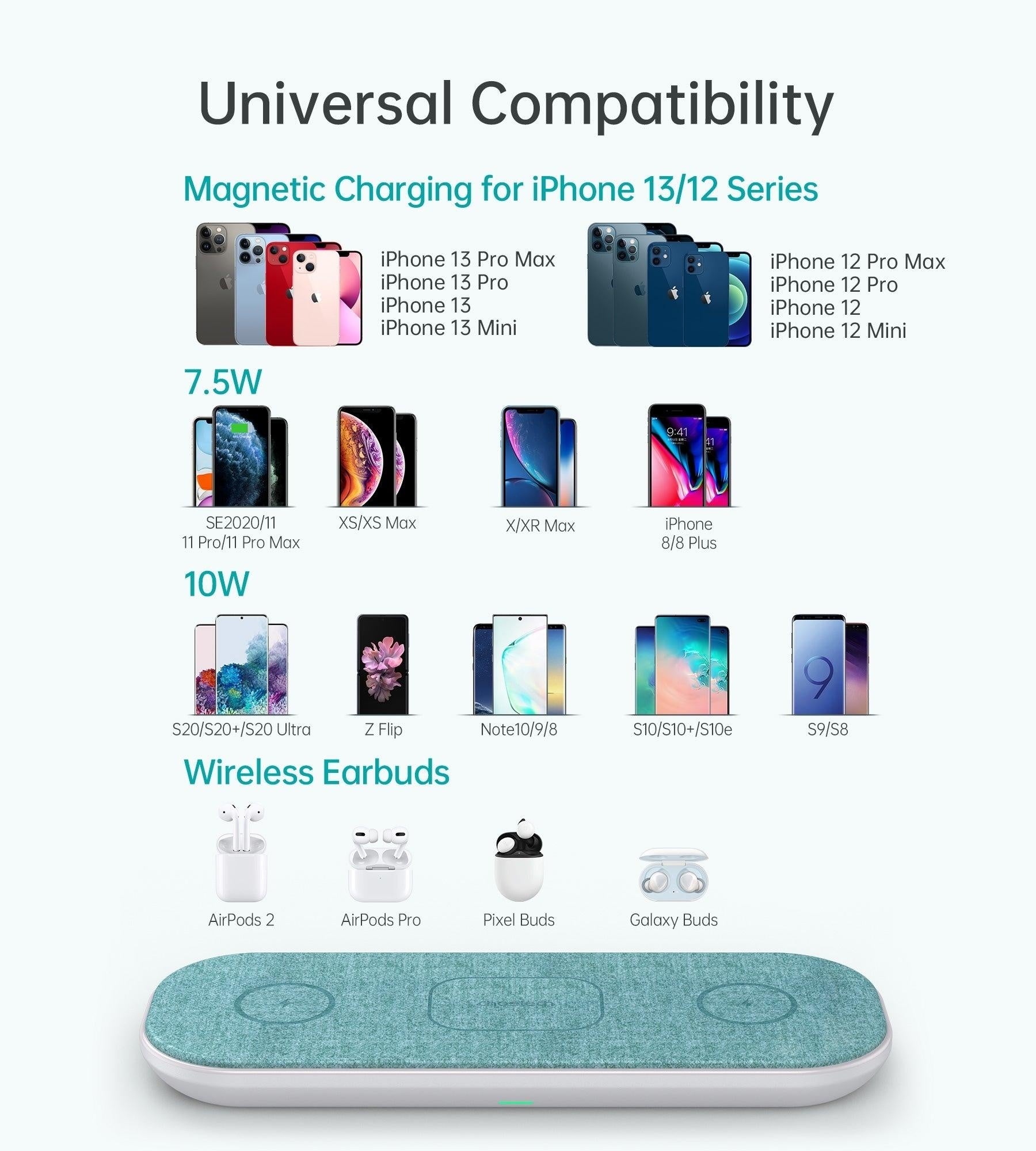 CHOETECH T569-S Magleap 3-in-1 Magnetic Wireless Charging pad with AC Adapter Deals499