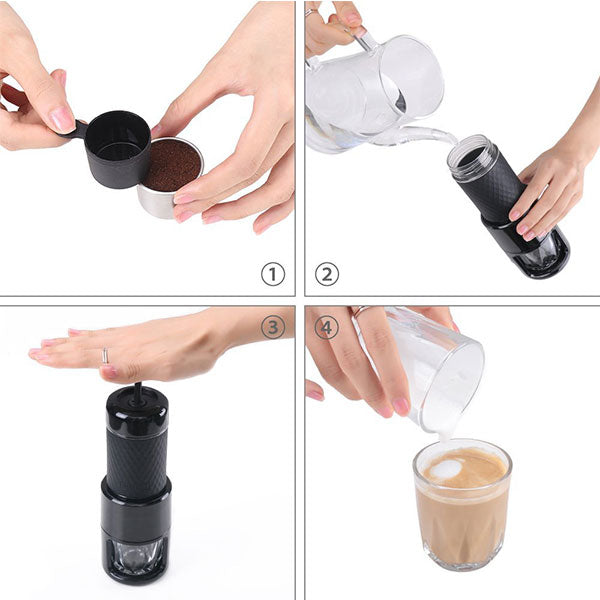 STARESSO Coffee Maker Red Dot Award Winner Portable Espresso Cappuccino Quick Cold Brew Manual Coffee Maker Machines All in One - Black Deals499