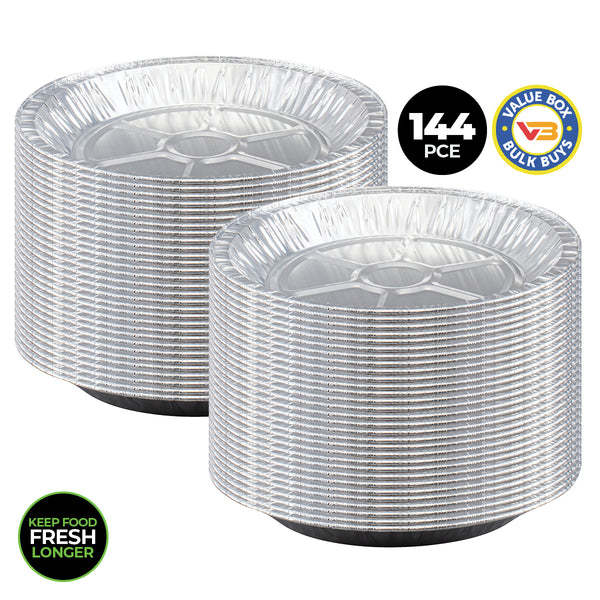 Home Master 144PCE Aluminium Foil Trays Round Premium Quality 22.5cm Deals499