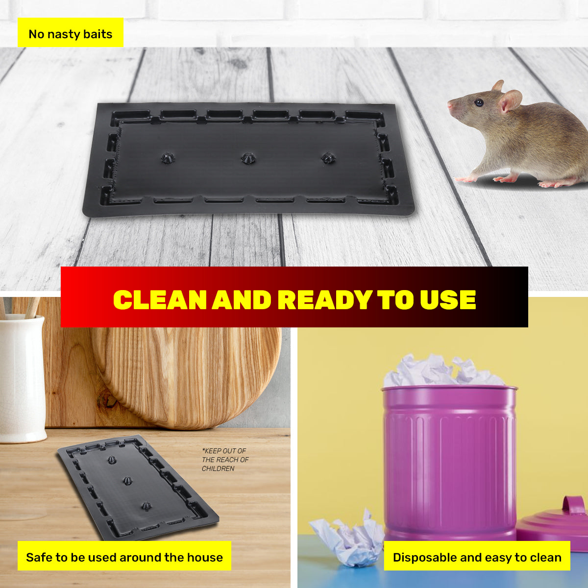 SAS Pest Control 48PCE Rat Mouse Control Extra Large & Strong 26 x 13.5cm Deals499