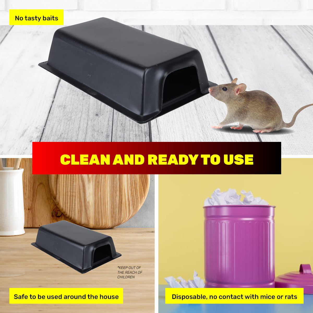 SAS Pest Control 48PCE Rat Mice Tunnel Traps Non-Toxic Effective 80 x 150mm Deals499