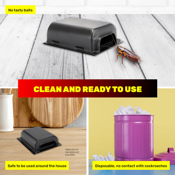 SAS Pest Control 96PCE Cockroach Tunnel Traps Non-Toxic Effective 75 x 63mm Deals499