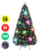 Christmas By Sas 1.8m Fibre Optic/LED Christmas Tree 210 Tips Multicolour Star & Ornaments Deals499