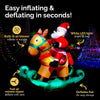 Christmas By Sas 1.8m Self Inflatable LED Santa On Rocking Horse Deals499