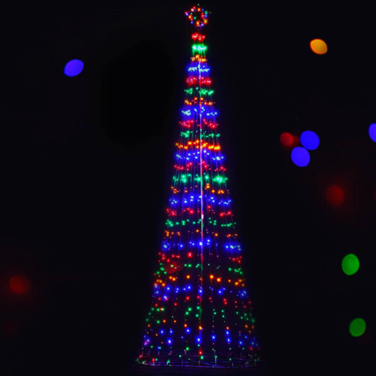 Christmas By Sas 5m Tree Shaped LED Multicoloured Solar Lights & Metal Frame Deals499