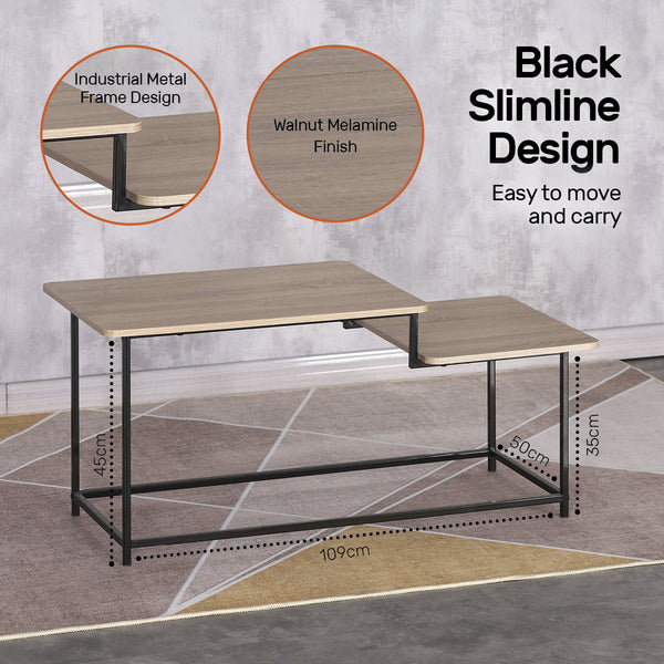Home Master Coffee Table 2 Tier Split Level Stylish Modern Design 1.09m Deals499