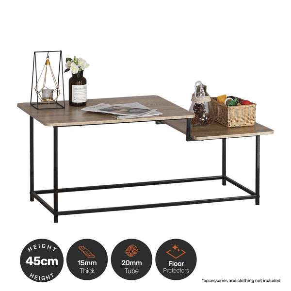 Home Master Coffee Table 2 Tier Split Level Stylish Modern Design 1.09m Deals499