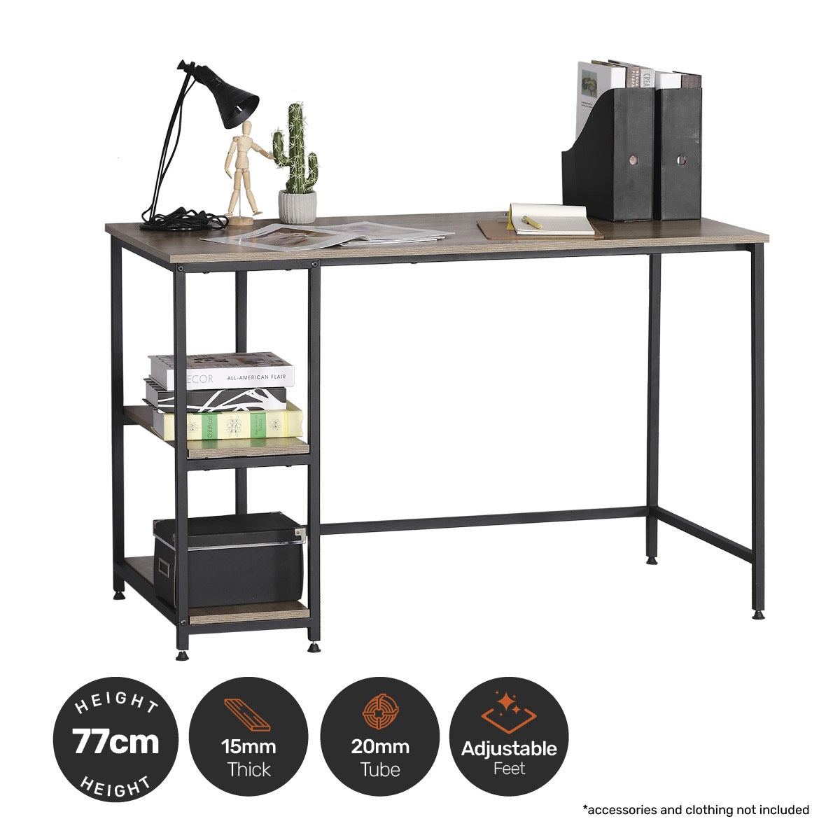 Home Master Office Desk & Storage Shelves 2 Tier Stylish Modern Design 77cm Deals499