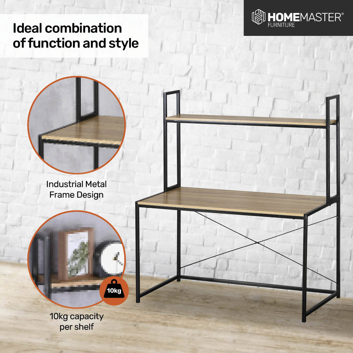 Home Master Multifunctional Workstation 2 Tier Stylish Modern Design 1.38m Deals499