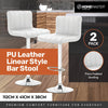 Home Master 2PCE Bar Stool White Swivel Seat Adjusting Height Stylish Modern Deals499