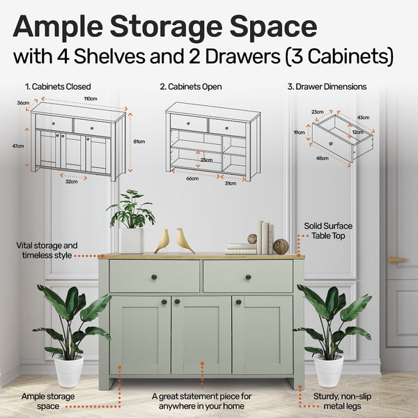 Home Master Winchester Two Tone Sideboard Stylish Flawless Design 110cm Deals499