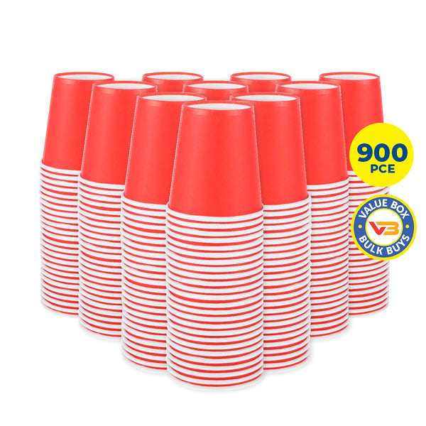Party Central 900PCE Red Paper Cups Disposable Leak Resistant 200ml Deals499