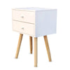 Home Master 2 Drawer Side Table Sleek Modern & Stylish Neutral Design 61cm Deals499