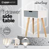 Home Master 1 Drawer Side Table Modern Sleek & Stylish Neutral Design 61cm Deals499