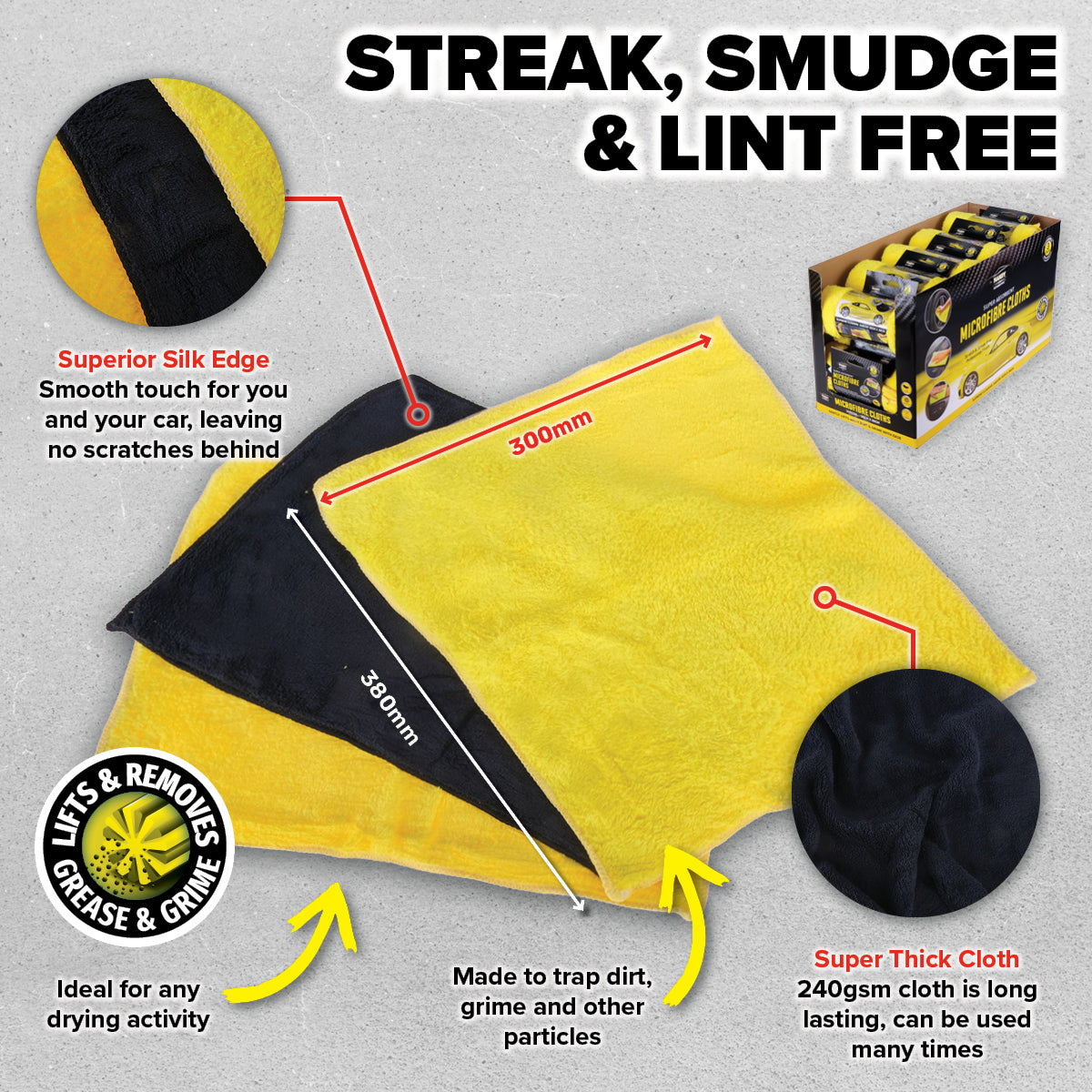 Handy Automotive 72PCE Microfibre Automotive Cloth Streak Free 30 x 38cm Deals499