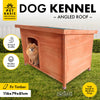 Pet Basic Dog Kennel Weather Resistant Timber Elevated Lift Top Roof 116cm Deals499