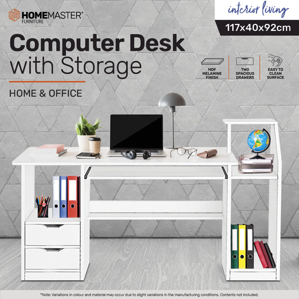 Home Master Computer/Work Desk Storage & Shelving Spacious Modern 117 x 92cm Deals499