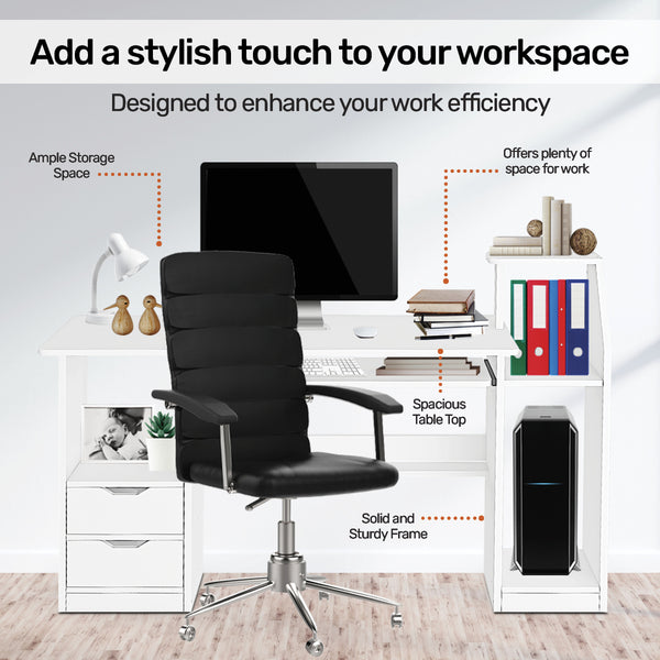 Home Master Computer/Work Desk Storage & Shelving Spacious Modern 117 x 92cm Deals499