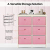 Home Master 6 Drawer Pine Wood Storage Chest Pink Fabric Baskets 70 x 80cm Deals499