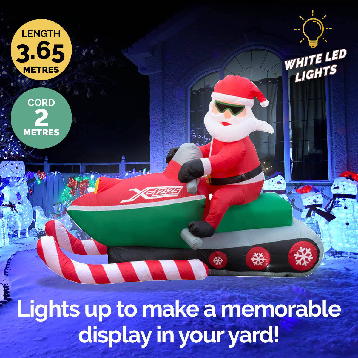 Christmas By Sas 3.65m Santa & Jet Ski Built-In Blower Bright LED Lighting Deals499