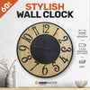 Home Master Wall Clock Wood & Metal Look Stylish Design Large Numbers 60cm Deals499