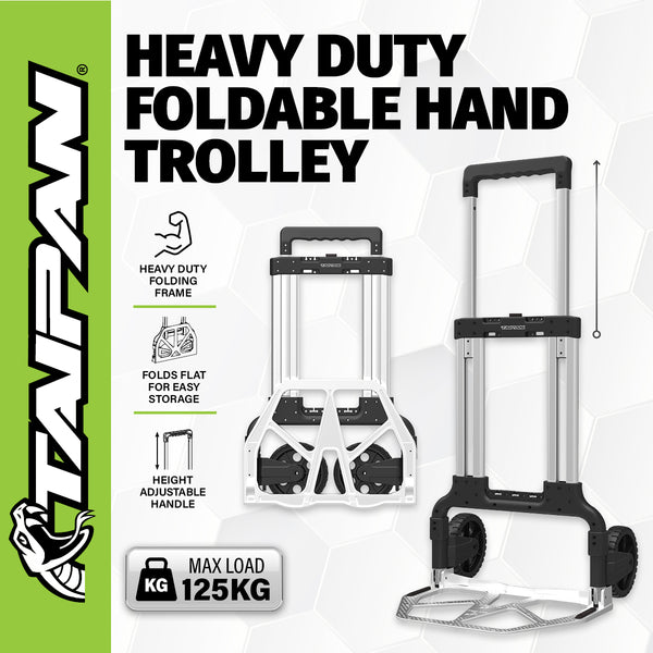 Taipan 125KG Foldable Hand Trolley Aluminium Frame Height Adjustable Handle Deals499
