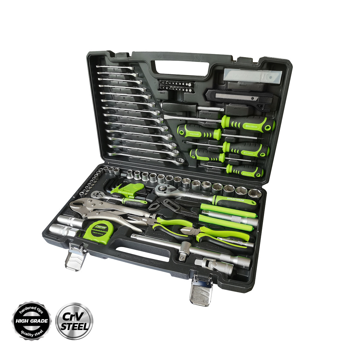 Taipan 100PCE Home Auto Premium Quality Tool Set Case Chrome Vanadium Steel Deals499