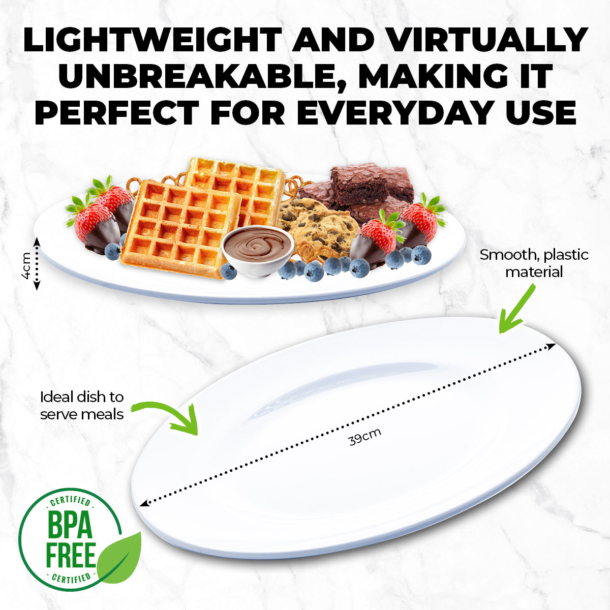 Home Master 24PCE Melamine Party Platters Round Lightweight Durable Bulk 39cm Deals499