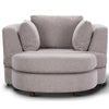 Sunshine Single Sofa Love Chair Fabric Swivel Armchair Ottoman Set - Steel Deals499
