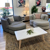 Sunshine Single Sofa Chair Fabric Swivel Ottoman - Grey Deals499