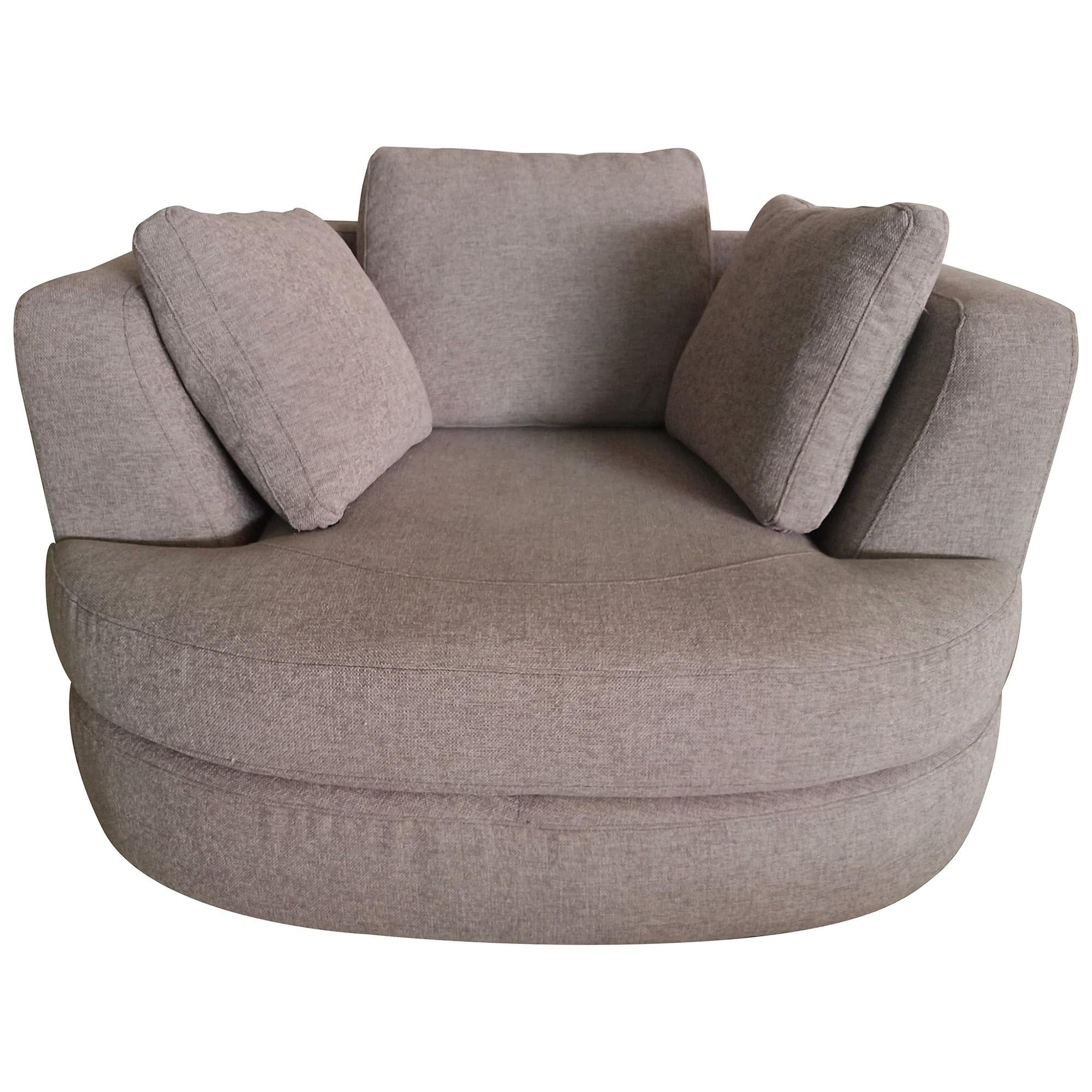 Sunshine Single Sofa Love Chair Fabric Swivel Armchair - Steel Deals499