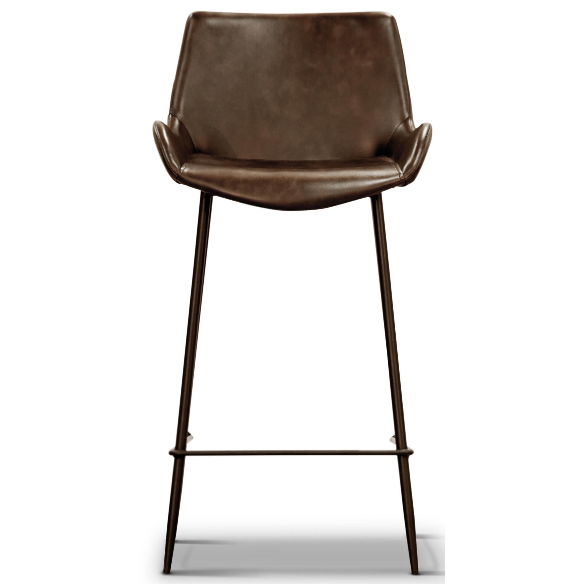 Brando  Set of 4 PU Leather Upholstered Bar Chair Metal Leg Stool - Brown Deals499