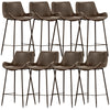 Brando  Set of 8 PU Leather Upholstered Bar Chair Metal Leg Stool - Brown Deals499